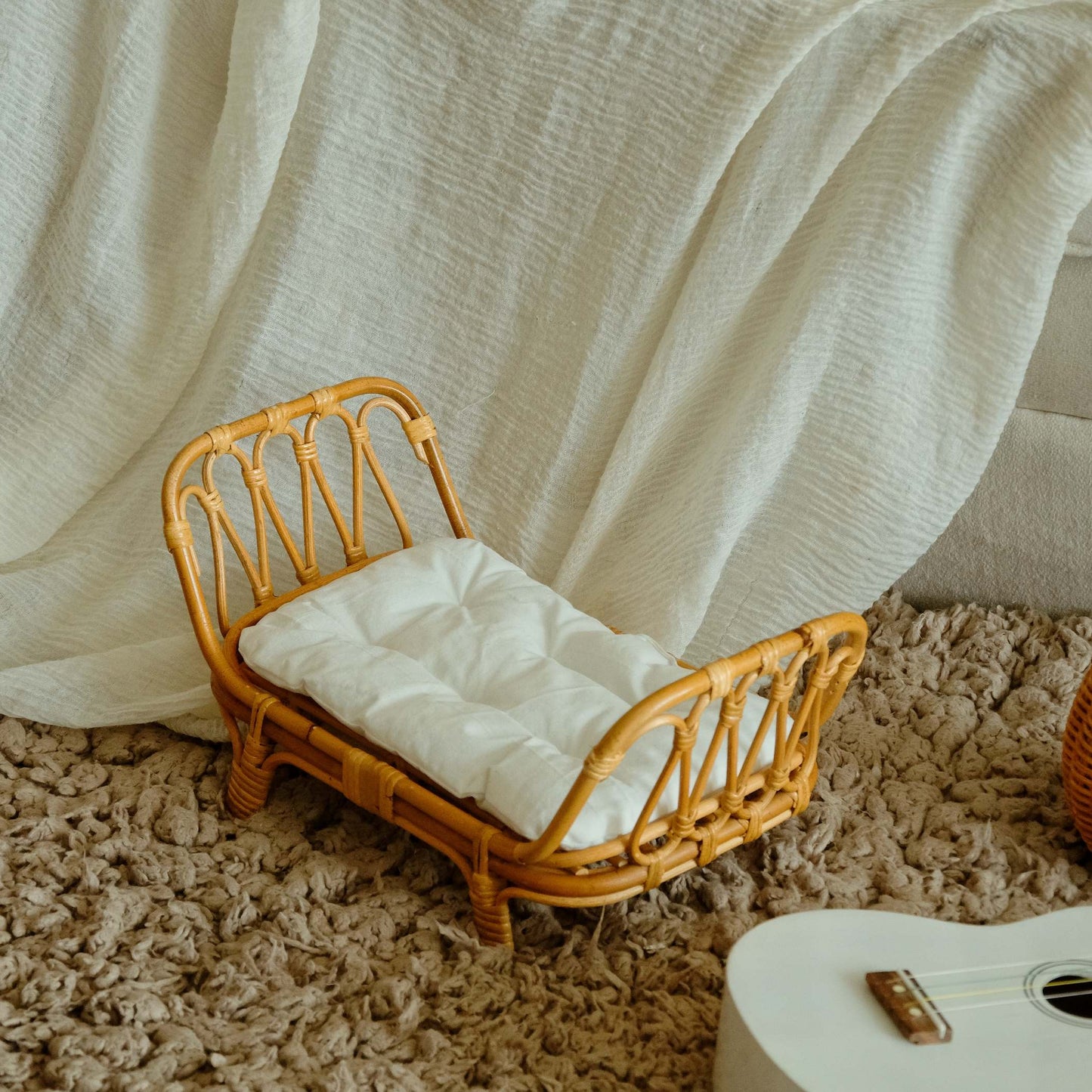 Rattan Doll Bed - Baby Doll Crib