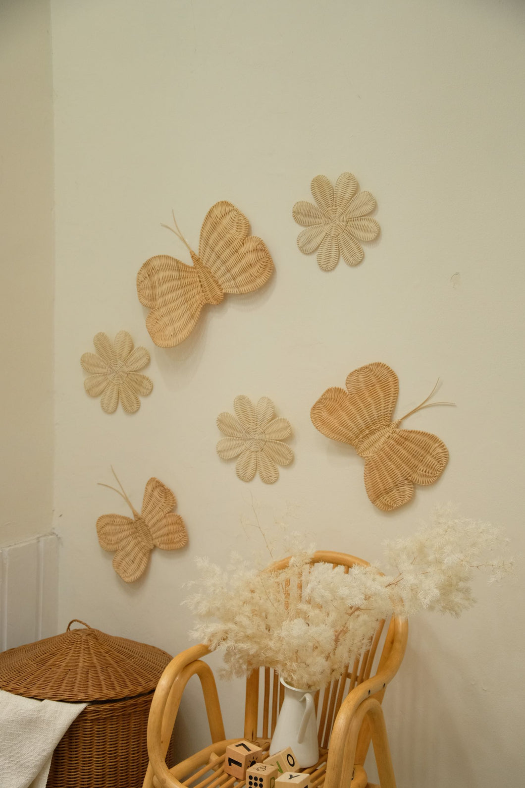 Set of 2 Weaved Rattan Butterfly Mona